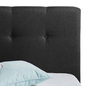 Boxspringbett Royal Night Webstoff inkl. Topper - Schiefergrau - 200 x 200cm - Kein Bettkasten