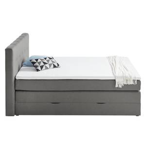 Boxspring Royal Night geweven stof - incl. opbergruimte - Rookgrijs - 160 x 200cm - 2 opbergruimtes