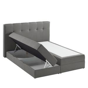 Lit boxspring Royal Night Tissu - Avec tiroir de lit - Gris fumé - 160 x 200cm - 2 tiroirs de lit