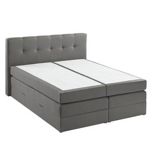 Lit boxspring Royal Night Tissu - Avec tiroir de lit - Gris fumé - 160 x 200cm - 2 tiroirs de lit