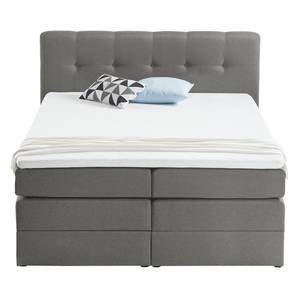 Boxspring Royal Night geweven stof - incl. opbergruimte - Rookgrijs - 160 x 200cm - 2 opbergruimtes