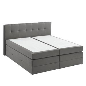 Lit boxspring Royal Night Tissu - Avec tiroir de lit - Gris fumé - 180 x 200cm - 2 tiroirs de lit