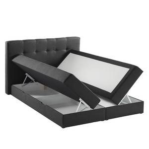 Lit boxspring Royal Night Tissu - Avec tiroir de lit - Ardoise - 160 x 200cm - 2 tiroirs de lit