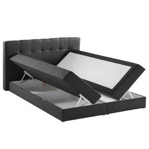 Lit boxspring Royal Night Tissu - Avec tiroir de lit - Ardoise - 180 x 200cm - 2 tiroirs de lit
