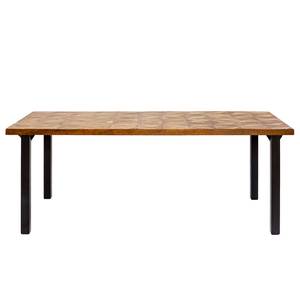 Eettafel Illusion massief oud hout/staal - oud hout/zwart