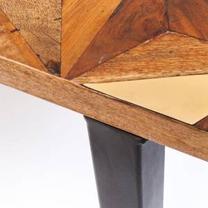 Table Illusion Bois vieilli massif / Acier -Incrustations de bois vieilli / Noir
