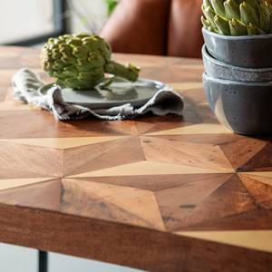 Eettafel Illusion massief oud hout/staal - oud hout/zwart