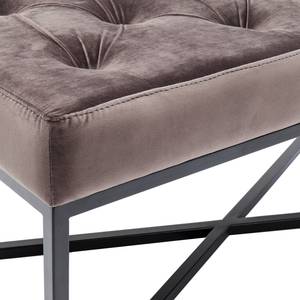 Banc Crossover Velours / Acier - Taupe / Noir