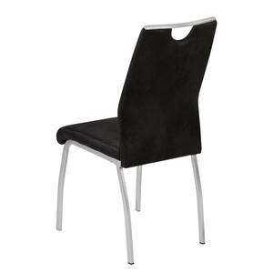 Gestoffeerde stoelen Scalea microvezel/metaal - roestvrijstalen look - Antraciet