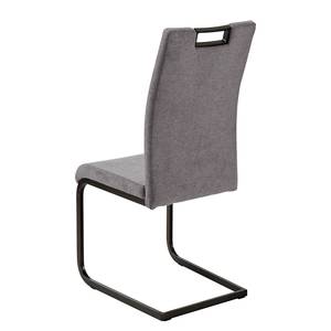 Chaises cantilever Malos (lot de 2) Tissu / Métal - Gris / Noir