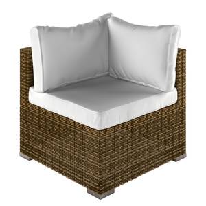 Loungeset Joye (6-teilig) Webstoff / Polyrattan - Cremeweiß / Braun