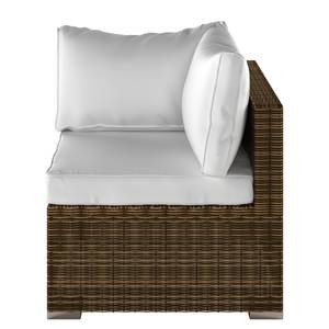 Loungeset Joye (6-teilig) Webstoff / Polyrattan - Cremeweiß / Braun