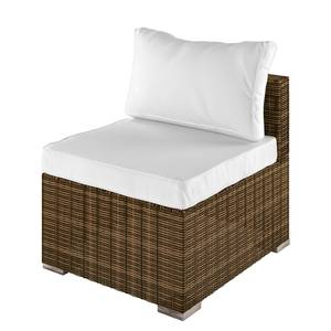 Loungeset Joye (6-teilig) Webstoff / Polyrattan - Cremeweiß / Braun