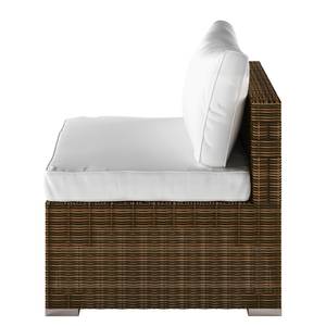 Loungeset Joye (6-teilig) Webstoff / Polyrattan - Cremeweiß / Braun