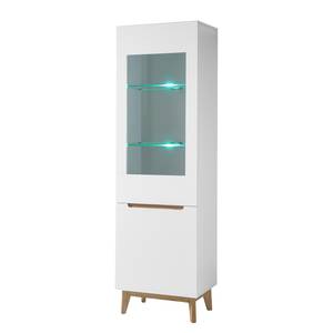 Vitrine Tenabo Blanc mat / Chêne à nœuds