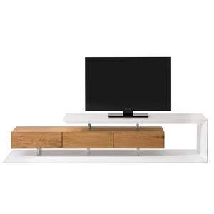 Mobile TV Hensies Bianco opaco/Rovere nodato