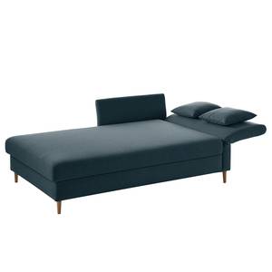 Chaise longue Hillarys II geweven stof - Blauw grijs - Breedte: 101 cm - Armleuning vooraanzicht links