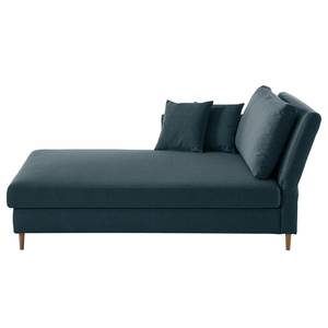 Chaise longue Hillarys II geweven stof - Blauw grijs - Breedte: 101 cm - Armleuning vooraanzicht links