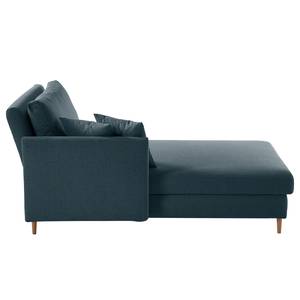 Chaise longue Hillarys II geweven stof - Blauw grijs - Breedte: 101 cm - Armleuning vooraanzicht links