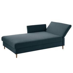 Chaise longue Hillarys II geweven stof - Blauw grijs - Breedte: 101 cm - Armleuning vooraanzicht links