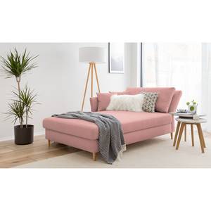 Chaise longue Hillarys II geweven stof - Mauve - Breedte: 101 cm - Armleuning vooraanzicht links