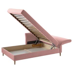 Chaise longue Hillarys II geweven stof - Mauve - Breedte: 101 cm - Armleuning vooraanzicht links