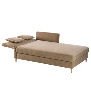 Chaise longue Hillarys III antieke leerlook - Latte Macchiattokleurig - Breedte: 101 cm - Armleuning vooraanzicht links