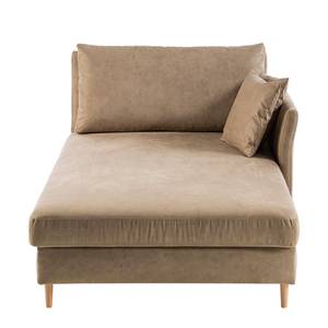 Chaise longue Hillarys III antieke leerlook - Latte Macchiattokleurig - Breedte: 101 cm - Armleuning vooraanzicht links