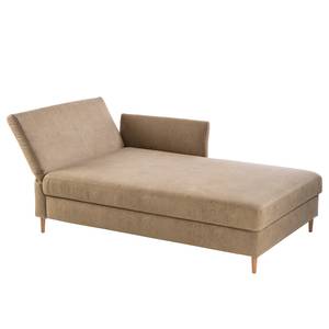 Chaise longue Hillarys III antieke leerlook - Latte Macchiattokleurig - Breedte: 101 cm - Armleuning vooraanzicht links