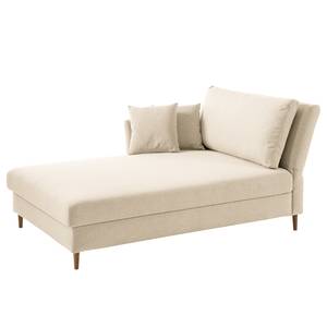 Chaise longue Hillarys II geweven stof - Crème - Breedte: 101 cm - Armleuning vooraanzicht links