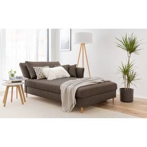 Chaise longue Hillarys III antieke leerlook - Koffiebruin - Breedte: 101 cm - Armleuning vooraanzicht links