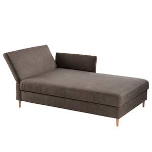 Chaise longue Hillarys III antieke leerlook - Koffiebruin - Breedte: 101 cm - Armleuning vooraanzicht links