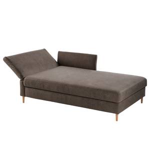 Chaise longue Hillarys III antieke leerlook - Koffiebruin - Breedte: 101 cm - Armleuning vooraanzicht links