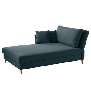 Chaise longue Hillarys II geweven stof - Blauw grijs - Breedte: 110 cm - Armleuning vooraanzicht rechts