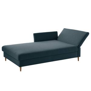 Chaise longue Hillarys II geweven stof - Blauw grijs - Breedte: 110 cm - Armleuning vooraanzicht rechts