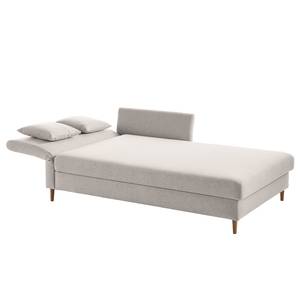 Chaise longue Hillarys II geweven stof - Platina - Breedte: 110 cm - Armleuning vooraanzicht links