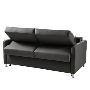 Canapé convertible Lierde I Cuir véritable - Anthracite - Largeur : 155 cm - Avec accoudoirs