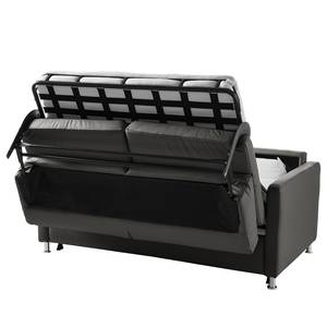 Canapé convertible Lierde I Cuir véritable - Anthracite - Largeur : 155 cm - Avec accoudoirs