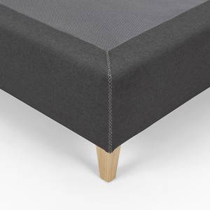 Sommier boxspring Alven Tissu - Noir - 180 x 200cm