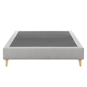 Sommier boxspring Alven Tissu - Gris clair - 160 x 200cm