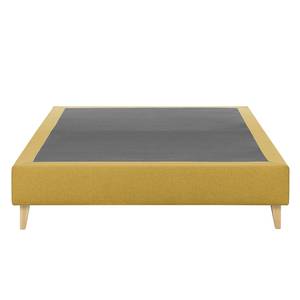 Sommier boxspring Alven Tissu - Jaune curry - 160 x 200cm