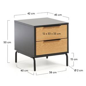 Table de chevet Stellar Noir - Métal - 42 x 50 x 45 cm