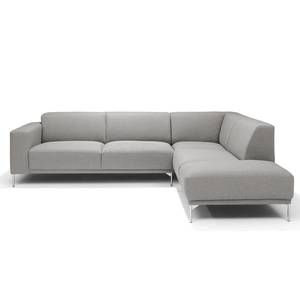 Ecksofa Stunz Webstoff - Grau - Ecke davorstehend rechts