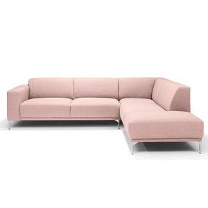 Ecksofa Stunz Webstoff - Babyrosa - Ecke davorstehend rechts