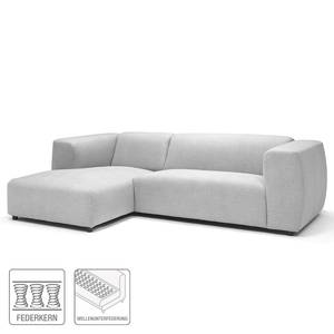 Ecksofa Tangua Webstoff - Lichtgrau - Longchair davorstehend links