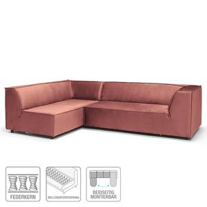 Ecksofa Horath Samt - Altrosa