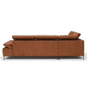 Ecksofa Leura Antiklederlook - Cognac - Ottomane davorstehend links