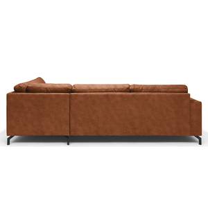 Ecksofa Warners Antiklederlook - Cognac - Ottomane davorstehend rechts