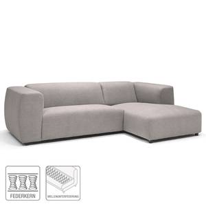 Ecksofa Tangua Webstoff - Platin - Longchair davorstehend rechts