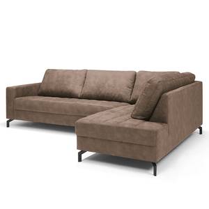 Ecksofa Warners Antiklederlook - Muskat - Ottomane davorstehend rechts